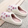 Fashion Winter Flower Cotton Slippers Women Soft Faux Fur Warm House Shoes Slipper Woman Non Slip Wear Resistant Plush Slides Lady