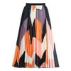 DX~~ New Retro Digital Print Skirt Women's High-waisted Slim Midi A-line Pleated Skirt