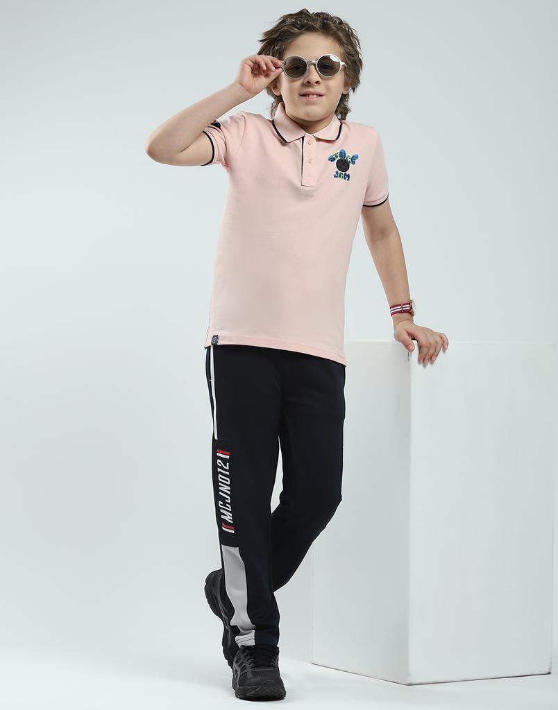 MONTE CARLO Boys's Regular Fit Printed Polo Half Sleeve T-Shirt