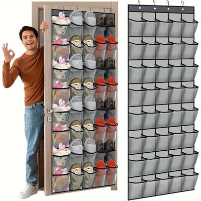 40-Pocket Over The Door Shoe Organizer | Mesh Hanging Rack | Behind Door Storage for Closet, Dorm Room & College, Shoe Storage Organizer