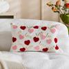 Valentine's Day Pillow Cover Couple Plush Cushion Cover Heart Embroidery Love Sofa Decoration 50x50cm
