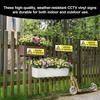 Security Camera Signs Warning Self-Adhesive Video Camera Signs For Outside 10 Pieces Weatherproof Property Safety Stickers For