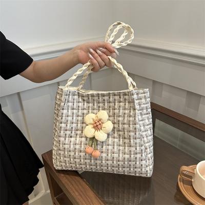 A Multi-colored Flower Decorated Women's Shoulder Bag Tote Bag, Large Space, To Meet the Needs of Various Outdoor Activities