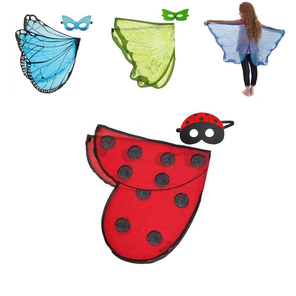 Chiffon Butterfly Wings Cape With Mask Perfect For Dress Up Parties And Cosplay
