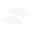 2Pcs Acrylic Corner Floating Shelves Wall Mount Shower Shelf Clear   for Bathroom Storage