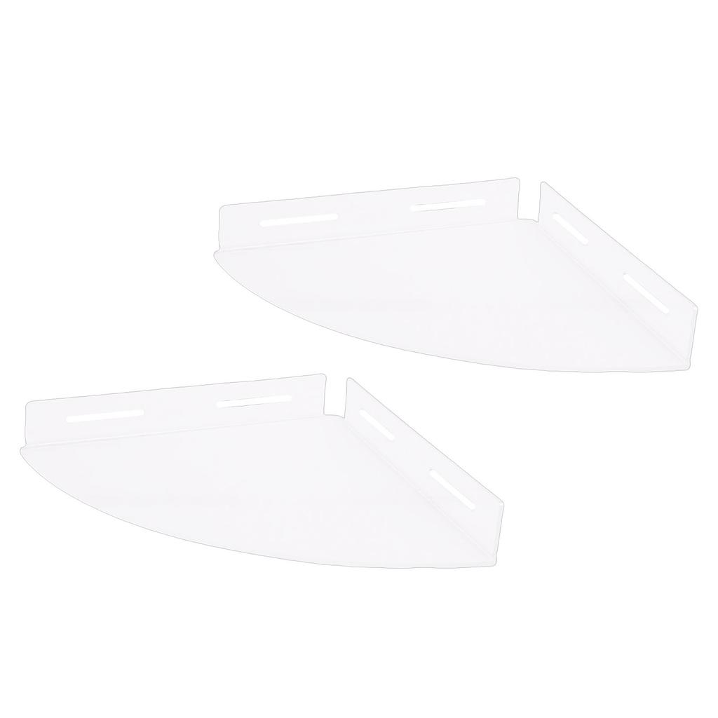2Pcs Acrylic Corner Floating Shelves Wall Mount Shower Shelf Clear for Bathroom Storage