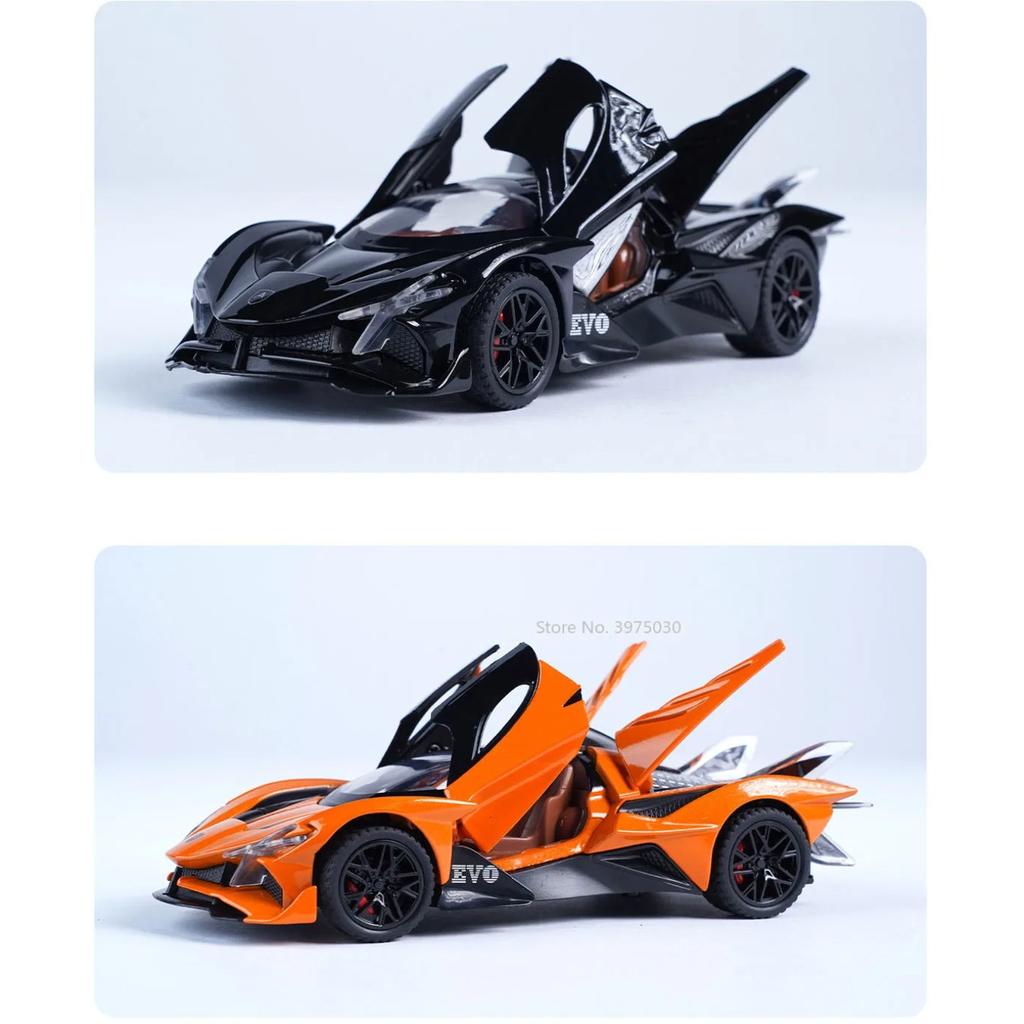 1/32 Apollo EVO Scale Alloy Sport Car Model Diecasts Vehicle Model with Light Sound Pull Back Car Toys for Child Birthday Gifts