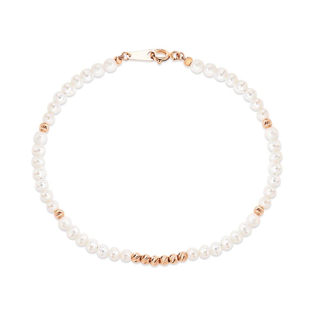 [Bnbgold] 14K/18K Gold Chaise Cut Ball Pearl Bracelet Chb41129