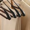 10pcs Thickened Wide Shoulder Beech Wood Suit Hanger Non Slip Seamless Paint Metal Steel Frosted Rod Home Hotel Dry Wet Dual Use