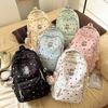 Dot Print Backpack Junior High School Student Lightweight Schoolbag Girl's Large Capacity Backpack