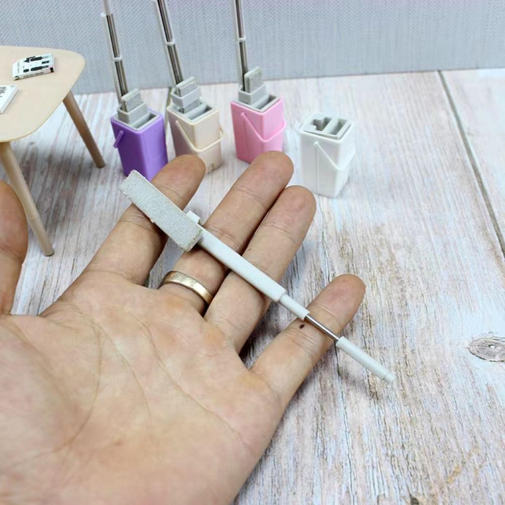 Scene Decor Miniature Cleaning Mop Pretend Play Doll Flat Mop Dollhouse Broom Mop  Kids Toy