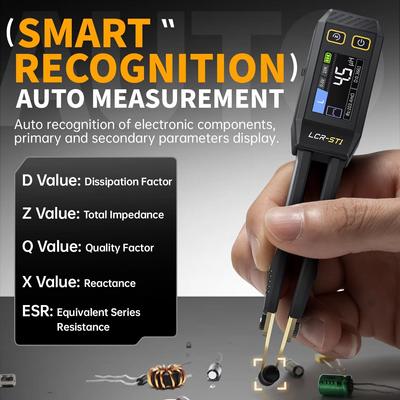 LCR-ST1 Mini Smart Pinzette LCR SMD ESR Tester Widerstand Kapazität Induktivität Kontinuität Diode Test Messung Werkzeuge