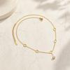 Xiaomi Vonx Minimalist Hollow Oval Zircon Necklace for Women Stainless Steel 18K Gold Plated Flower Charms Choker Party Daliy Jewelry
