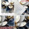 Blue White Floral Curtains Digital Printing Large Blossoms Golden Centers Dark Leaves Bedroom Decor Curtain Set Of 2 Elegant Made Polyester Washable