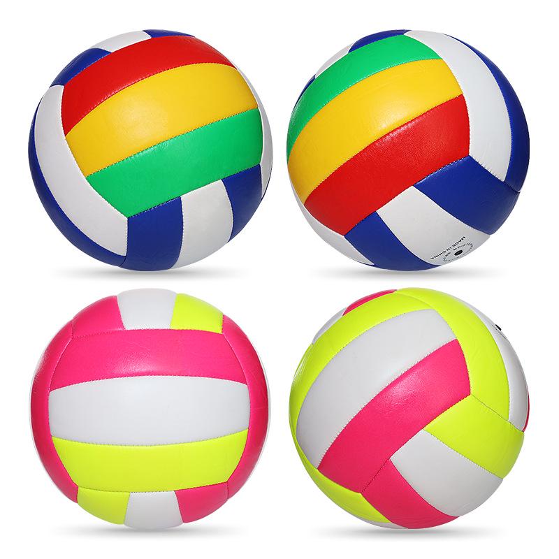 PVC Soft Volleyball - Size 5, Machine-Sewn for School Competition and Training