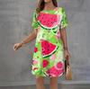 Fashion 3D Print Summer Dress Loose Casual Short Sleeve O-Neck Mini Dress
