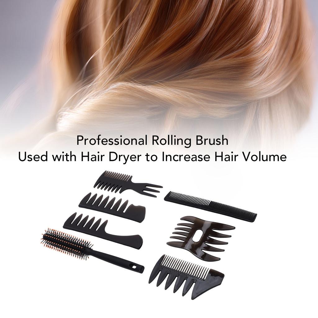 Herren Haarstyling Kämme und Bürste Breit gezahnter Friseur Friseur Kamm und Bürste zum Volumen Geben Entwirren Pflege 7-teiliges Set