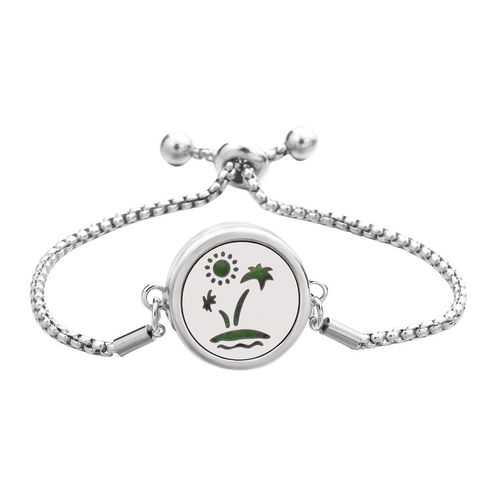 Handmade Bracelet Stainless Steel Essential Oil Diffuser Pendant Handchain Adjustable Wristchain Fashion Jewelry Gift
