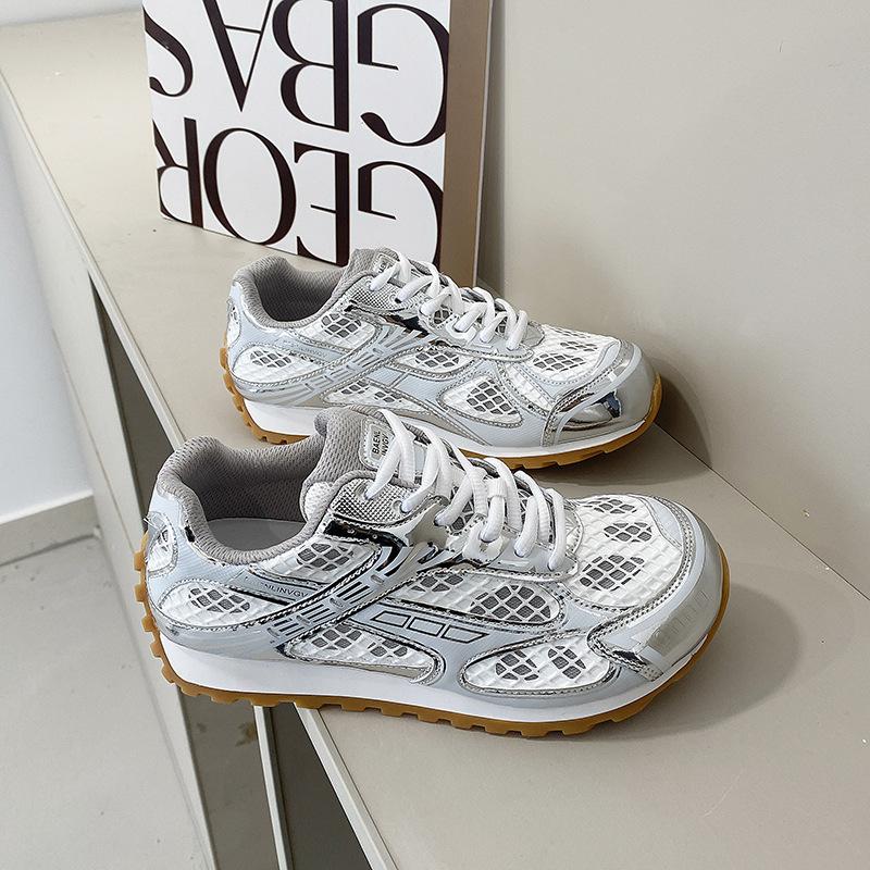 Paris mesh silver dad shoes women 2025 summer new Internet celebrity platform sports casual shoes Wang Yibo same style