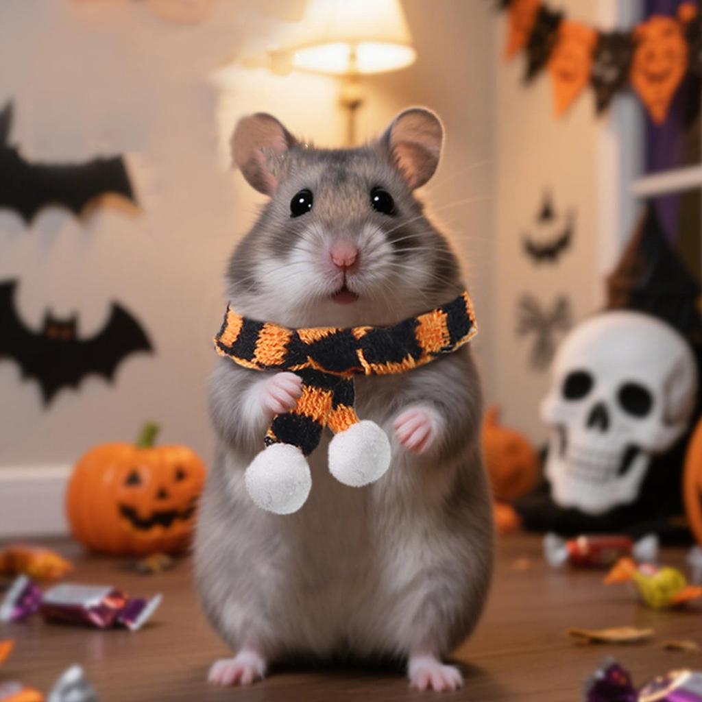 Halloween Mini Witch Hat For Hamster Adjustable Pet Headgear Scarf Rat Hats Cosplay Party Clothing Guinea Pigs Assessories