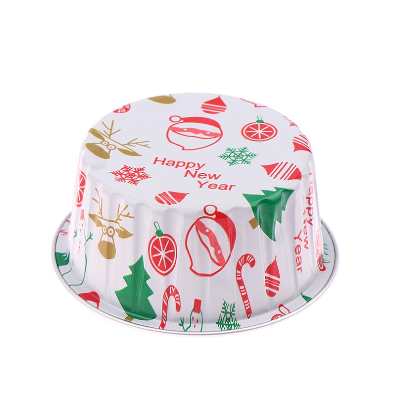 10 Pcs Reusable Round Aluminum Foil Tin Cup With Lids Pudding Cake Mold Air Fryer Tinfoil Box Small Baking Tray Tinfoil Cups