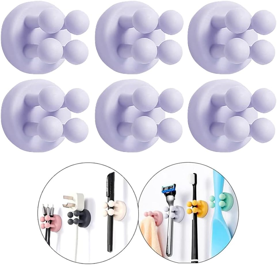 Silicone Toothbrush Holders Waterproof Self Adhesive Multi-Function Hooks Toothbrush Holders