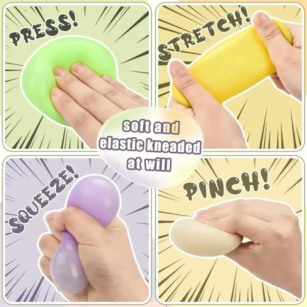 Colorful Dumpling Stress Relief Balls Fidget Toy Squeeze Dough Ball Stress Relief Hand Toy Bun With Food Steamer Stretchy Gift