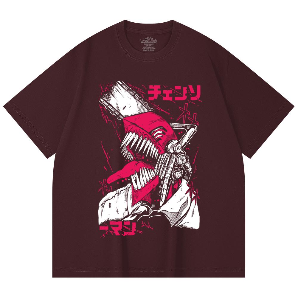 230 Gsm 100% Cotton Chainsaw Man V16 Denji Print Unisex Heavy Cotton T Shirt