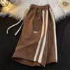 Summer Casual Y2k Shorts for Men Retro Loose Straight Short Pants Strip Contrasting Color Gym Shorts