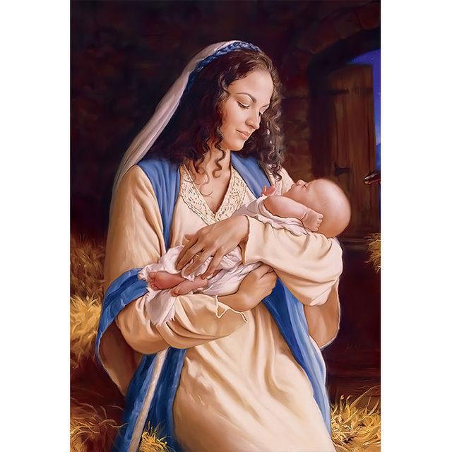 Sacred Heart of Jesus The Virgin Mary of Guadalupe Canvas Painting Poster Print Wall Art Picture for Living Room Office Decorate No Frame