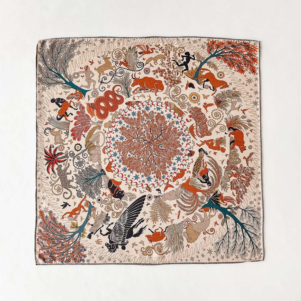Wool Scarf Women'S Spring Summer Foreign Style Fashion Double-Sided Two-Color Shawl Silk Wool Small Square Scarf
