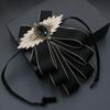 Fashion Faux Stone Men's Suit Lapel Flowers Alloy Polyester Bow Tie Necktie Neck Decoration Groom Formal Suit
