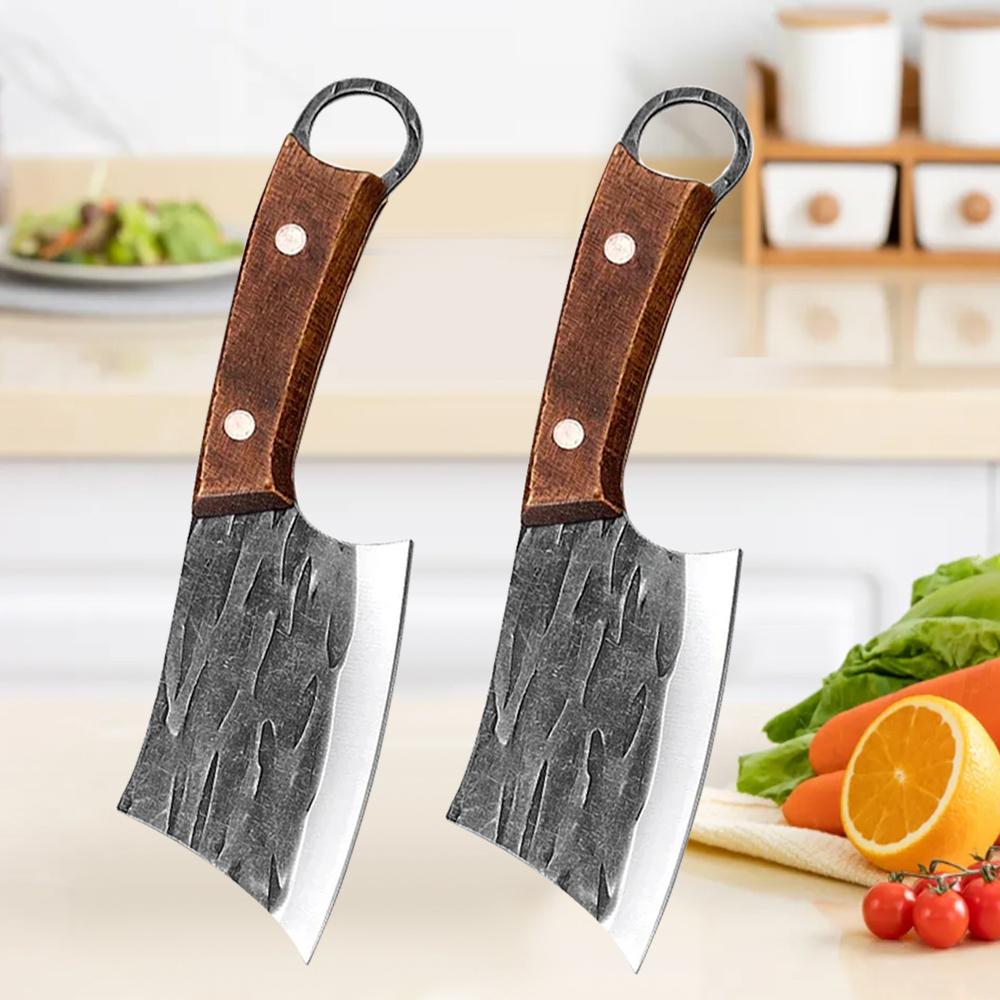 Stainless Steel Butcher Boning Knife Handmade Forged Knife Meat Cleaver Vegetable Slicing Knife Fish Knife with Wooden Handle