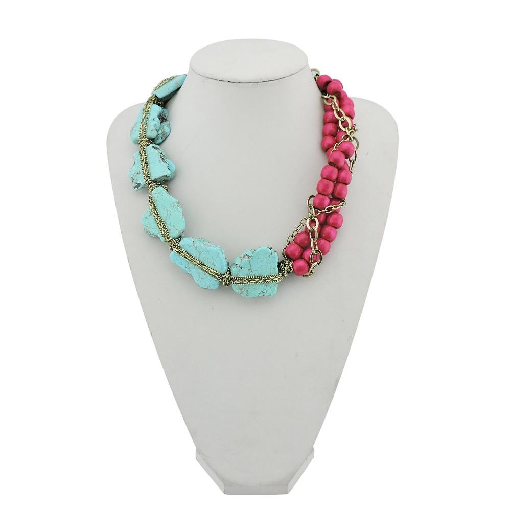 Multi-layer Beaded Necklace, Acrylic Turquoise European and American Style Necklace, High-end Accessories
