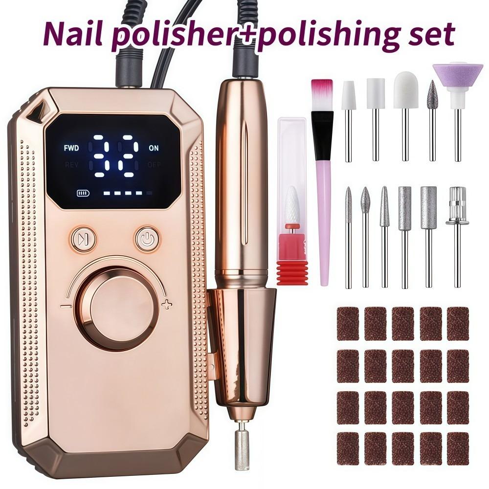 Rechargeable Electric Nail Polishing Grinder LED Display Nail Grinder Nail Tools