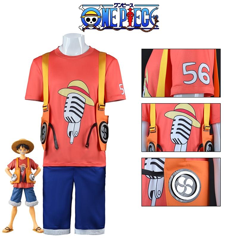 One Piece Film Red-luffy Cosplay Costume Set For Kids And Adults