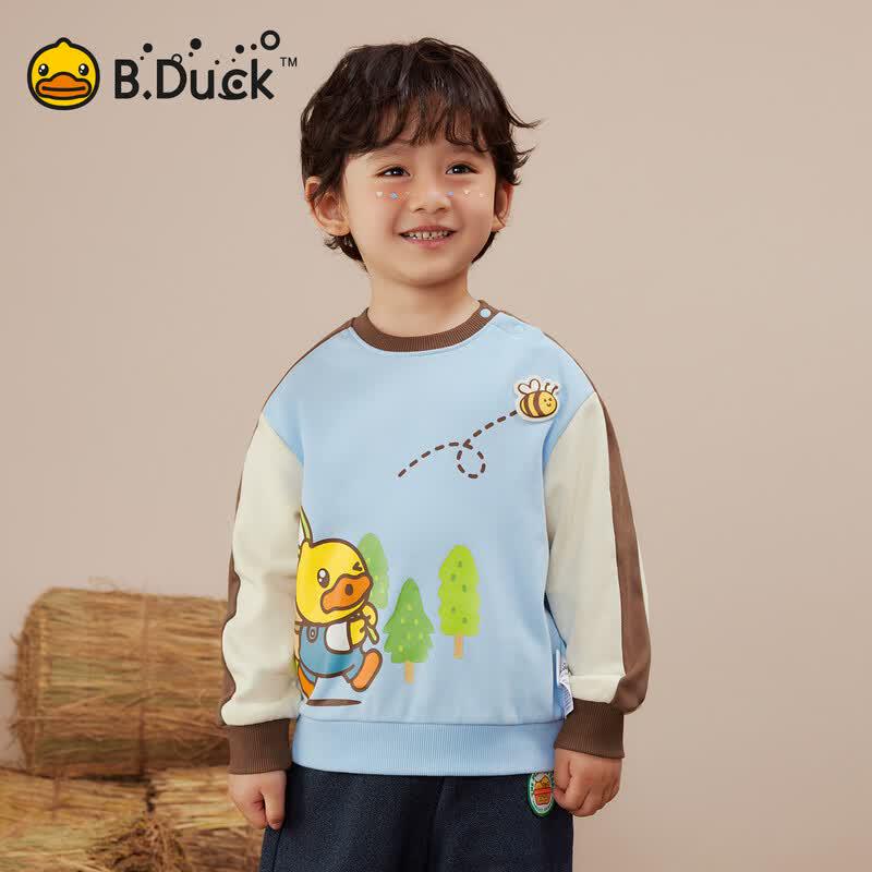 B.Duck Boys' Cartoon Print Sweatshirt