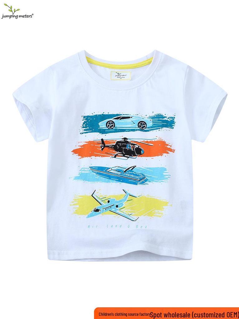 Boys' Pure Cotton Cartoon Print Korean-Style T-Shirt for Spring/Summer 2026