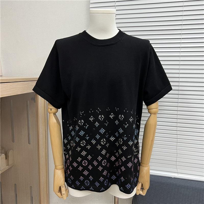 2025 Vår/Sommar Trendig Jacquardetikett Stickad Kortärmad Logotyp T-shirt