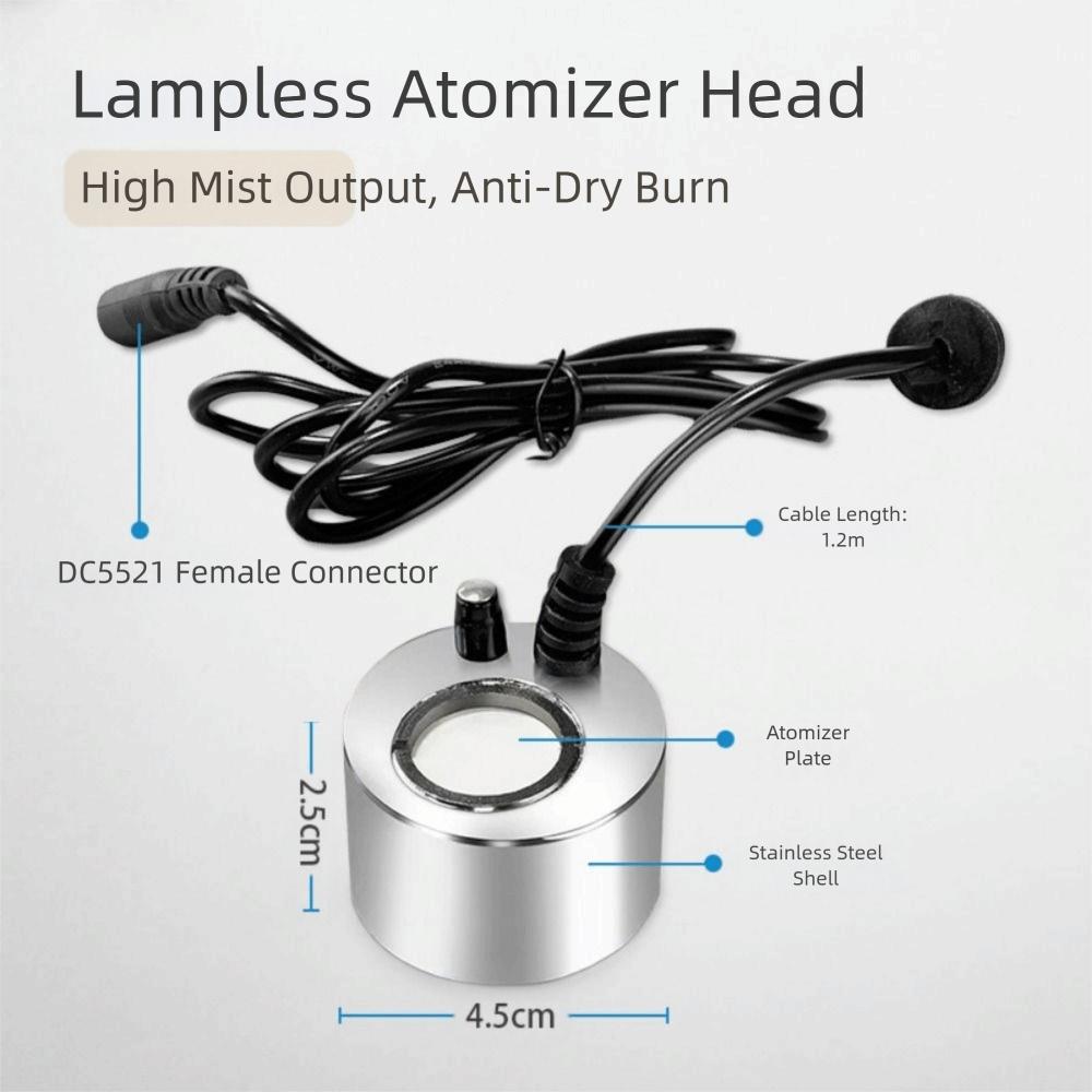 Colorful Light Landscape Mist Maker Ultrasonic Atomizing Head Nebulizer Ultrasonic Fogger Indoor Landscaping Pond Decor