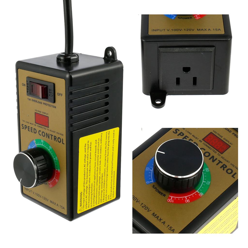 Regulátor rychlosti motoru 4000W 110-120V 15A Regulátor napětí rychlosti motoru US Spínač s proměnnou rychlostí Bezpečný pro elektrickou úhlovou brusku