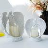 Resin Praying Angel Statue Candle Holder Angel Figurine Candlestick Table Centerpiece Candleholders for Party Anniversary Home