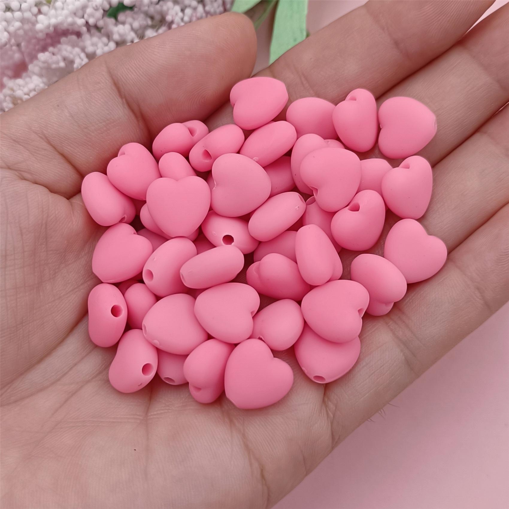 

Творческие бусины модные 11*10 мм DIY ювелирные аксессуары 50 шт резиновые сердца материалы для изготовления сплошной цвет розы красного