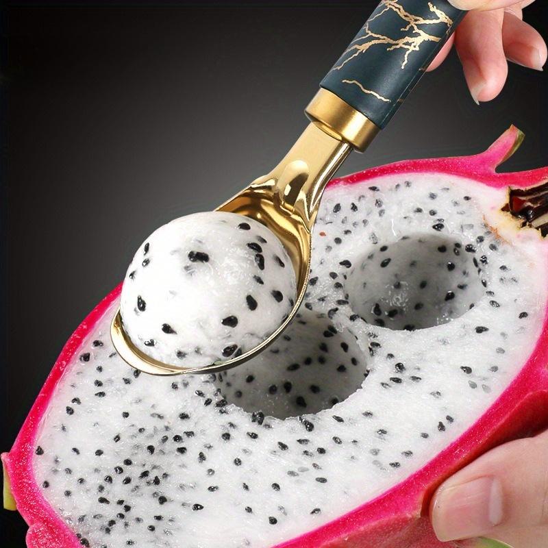 4 Stainless Steel Titanium Set Thickened Dessert Multi Functional Ice Cream Scoop Suitable for Watermelon Fruit