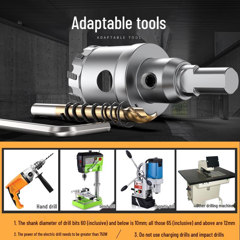 Stainless Steel Alloy Metal Hole Saw Drill Bit for Iron and Steel Plate Enlargement (50/75/110)