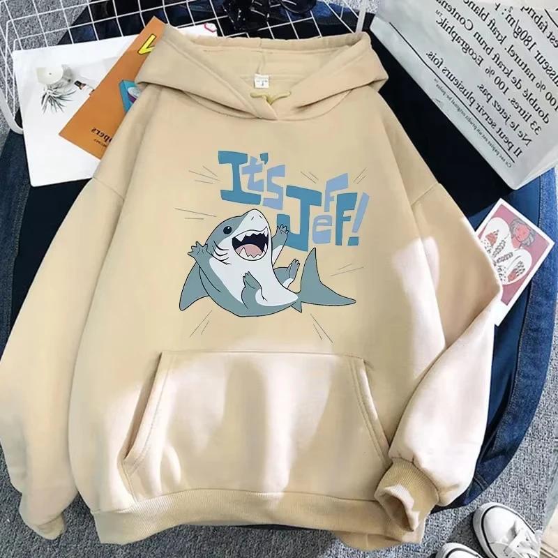 Jeff the Landshark Meme Printed Men's Hoodie Interesting Harajuku Aesthetic Men's Sweatshirt Fashionable and Comfortable Hoodie