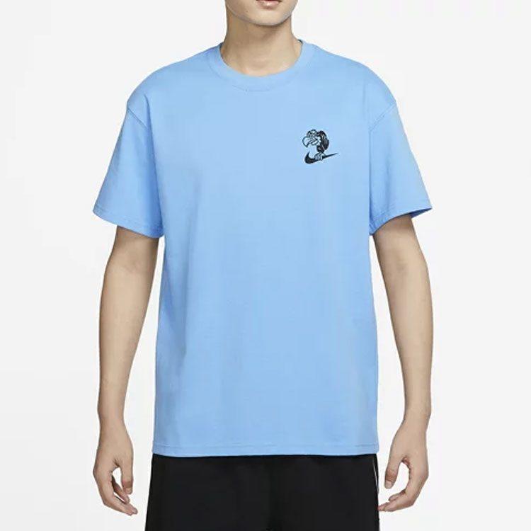 Nike T Shirts Men's Blue Crew Neck Moderate Straight Fit DR8915-412