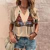 Summer Funny Bikini 3D Print T-shirts Women Casual Fashion Streetwear Short Sleeve V-Neck T Shirt Harajuku Tees Tops Clothing