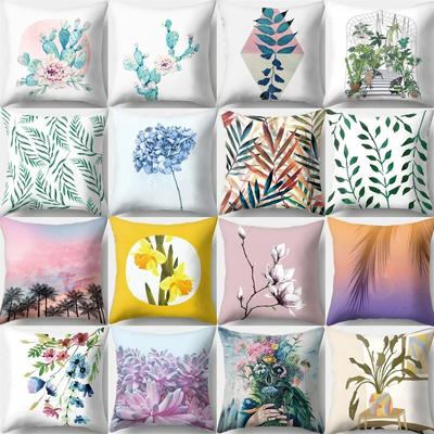 Modern Living Room Sofa Pillow Cover Home Decoration Natural Plant Flower Leaf Print Cushion