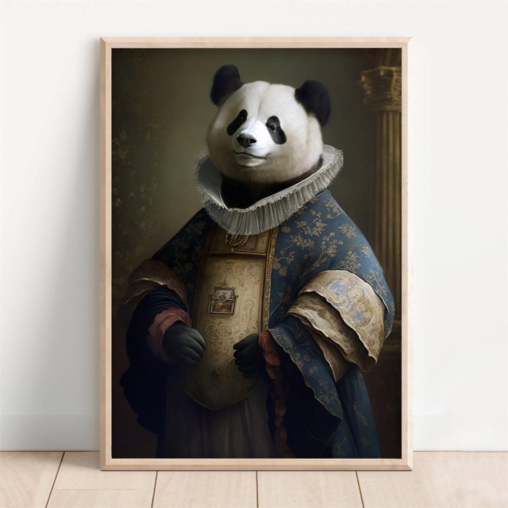 Gentleman Frog Vintage Portrait Print Poster Frog Wearing Clothes Print Renaissance Animal Portrait Canvas Painting Funny Poster